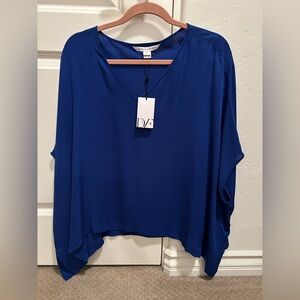 DVF silk blue top in size medium